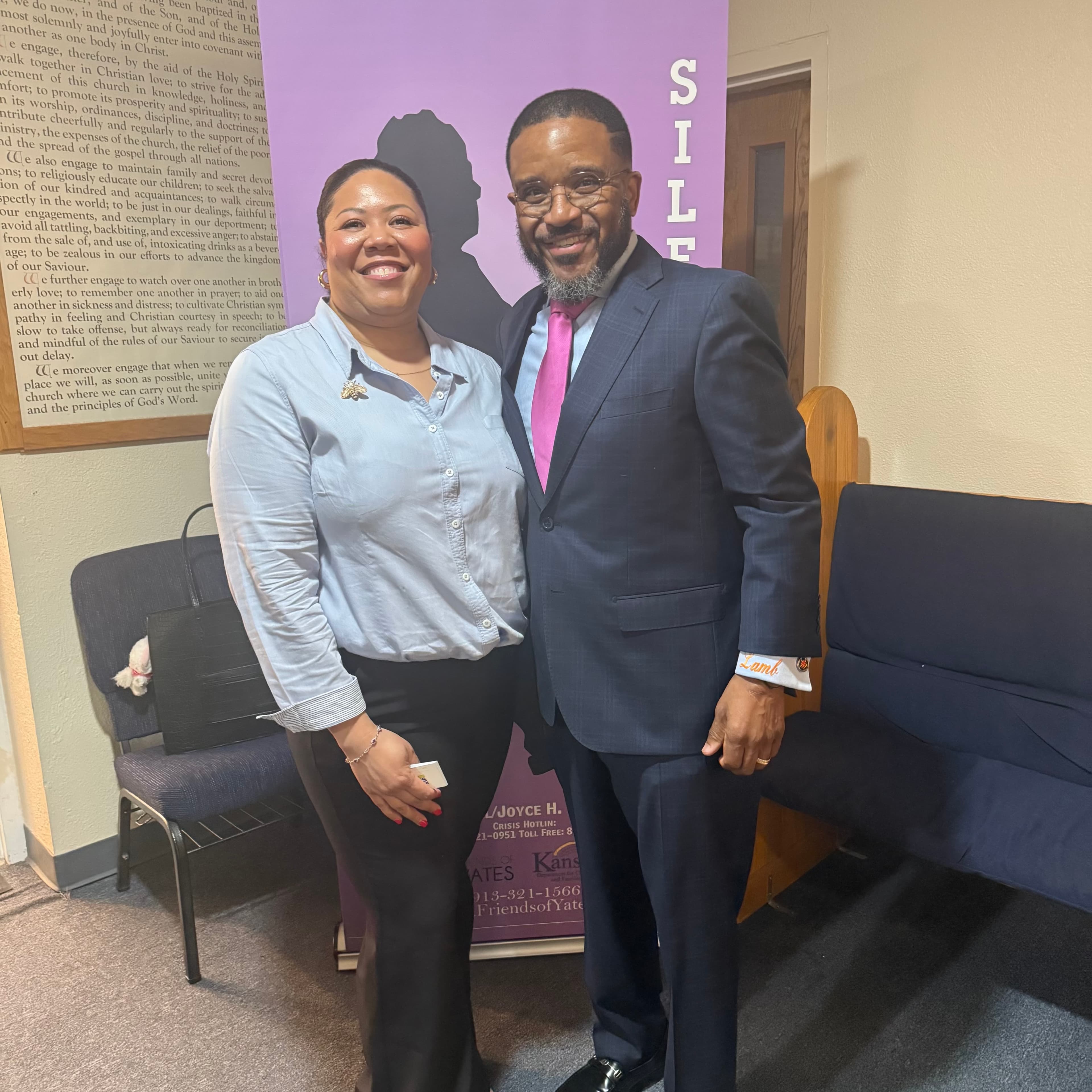 Rev. Desmond Lamb and Romona Smith at Friends of Yates crime awareness event